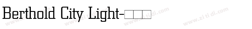 Berthold City Light字体转换